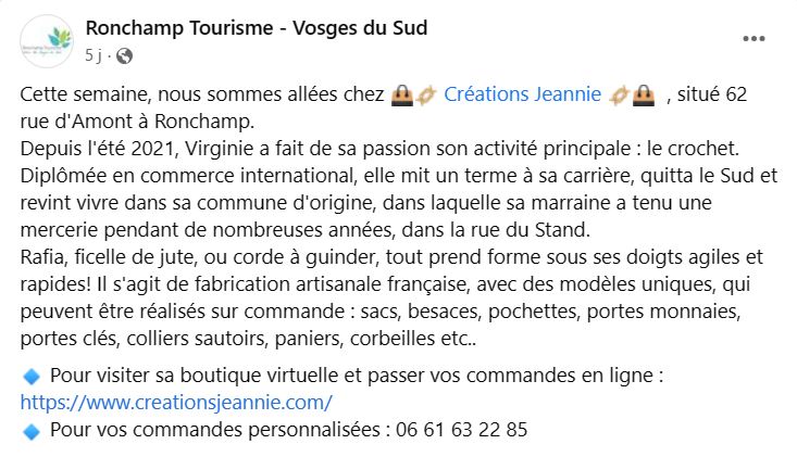  Affiche de Ronchamp Toursime Vosges du Sud pour le Portrait de la semaine sur Créations Jeannie 