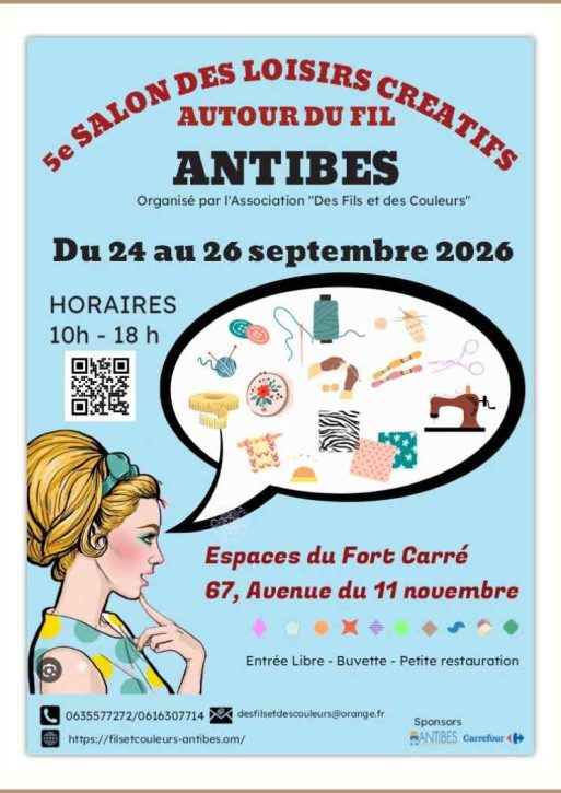 Affiche du 5ème salon des loisirs créatifs autour du fil d'Antibes