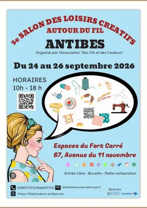 Affiche du 5ème salon des loisirs créatifs autour du fil d'Antibes