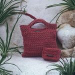 Pepina Sac à résilles crocheté en ficelle de jute rouge bordeaux