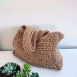 Sac cabas ajouré crocheté en ficelle de jute beige