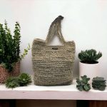 Veronica sac tote bag crocheté en corde à guinder beige