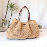Ania Sac cabas en ficelle de jute beige avec anses en cuir marron