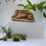 Blanca Pochette à main en ficelle de jute beige