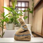Asuka sac japonais crocheté en ficelle de jute beige et jeans recyclé