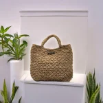 Nikita III Sac crocheté en ficelle de jute beige