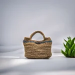 Vanina sac crocheté en ficelle de jute beige et jean recyclé