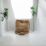 Sirida II Pochette bandoulière crochetée en ficelle de jute beige