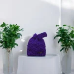 Akira Sac Japonais crocheté en fil ruban satin violet