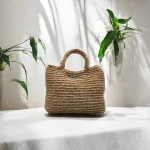 Nikita IV Sac crocheté en ficelle de jute beige