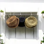 Solea chapeau crocheté en raphia café, beige et noir