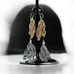 BO Sevilla II Boucles d'oreilles crochetées en fil ruban or et argent