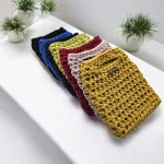 Angela Sac à main crocheté en trapilho, coton recyclé, disponible en 7 couleurs (jaune, rose, framboise, vert, bleu, marine, noir)