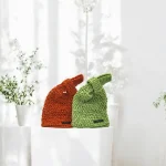 Akira sac japonais crocheté en raphia orange et vert
