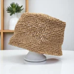 Bahia chapeau bob crocheté en raphia café