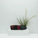 porte-monnaie crocheté en fil cuir (bordeaux / kaki / marron-noir / noir)