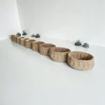 Corbeilles rondes crochetées en ficelle de jute à relief