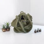 Giulia Sac ajouré crocheté en ficelle de jute kaki